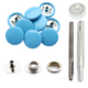 15mm 4-Part Metal Press Studs (Silver Back Snaps/(100 Sets)) with Hand Fixing Tool